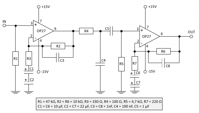 Datei:BP Elektronik Schaltung Verstärker Legende.png
