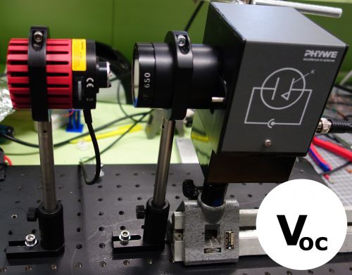 Aufbau einer Fotozelle zur h-Bestimmung mit Interferenzfilter und LED